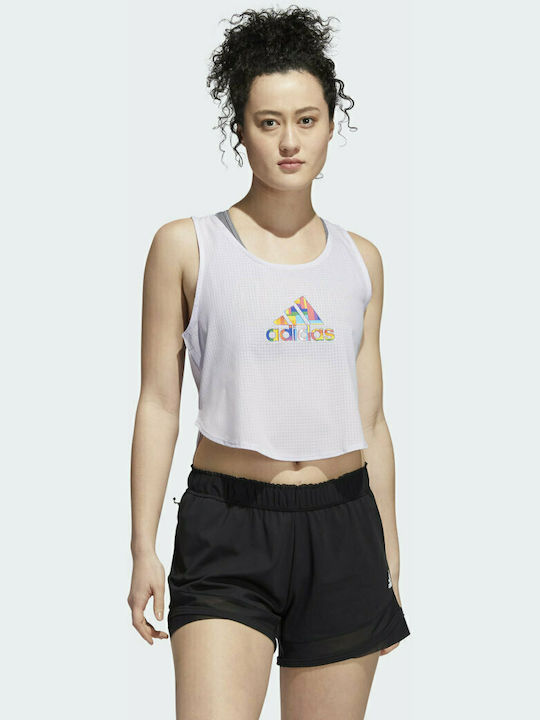 Adidas Pride Tech Damen Sportlich Bluse Ärmellos Lila