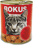 Rokus Κονσέρβα Nasses Katzenfutter für Katze in Dose mit Rindfleisch 810gr