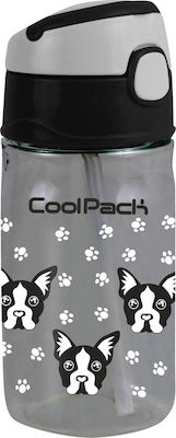 Coolpack Kids Plastic Water Bottle with Straw Handy Καφέ 500ml