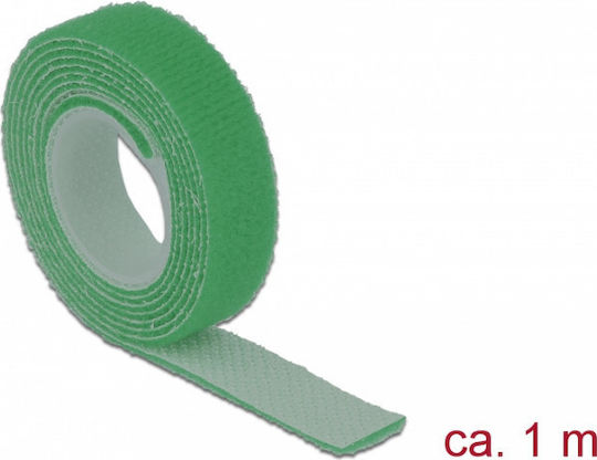 DeLock Hook & Loop Green Αυτοκόλλητη Ταινία Χριτς Χρατς Πράσινη 1mx13mm