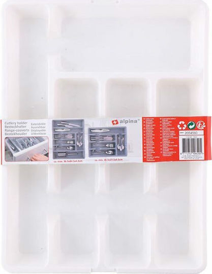 Alpina Appliances Drawer Cutlery Tray 10620 Opening Plastic 36.5x27.5x4.3cm White