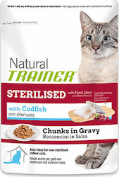 Trainer Sterilised Wet Food for Sterilised Adult Cats for Urinary Health In Pouch with Cod 1pc 85gr