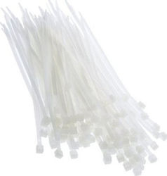Bradas Kabelbinder Plastisch 300mmx5mm in Weiß Farbe (100τμχ) (0837-1476)