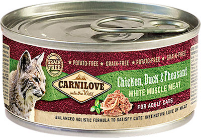 Carnilove Adult Nasses Katzenfutter für Katze in Dose mit Huhn und Ente 100gr