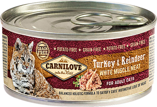 Carnilove Adult Wet Food for Adult Cats in Cans with Turkey and Deer Grain-Free 100gr