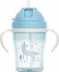 Stephen Joseph Baby Cup with Handles and Straw Unicorn made of Plastic Turquoise 150ml for 6m+m+