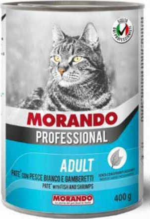 Morando Miglior Gatto Professional Wet Food for Adult Cats in Cans with Shrimps and Fish 405gr