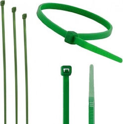 Pack of 100pcs Green Plastic Cable Ties 250x4.8mm