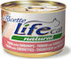 Lifecat Natural Hrană Umedă pentru Pisici Adulte în Conservă cu Creveți și Ton 150gr