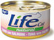 Lifecat Natural Hrană Umedă pentru Pisici Adulte în Conservă cu Somon și Ton 85gr