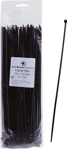 Bostik Den Braven Δεματικά Καλωδίων Πλαστικά 200mmx3.6mm σε Μαύρο χρώμα (100τμχ) (9151)