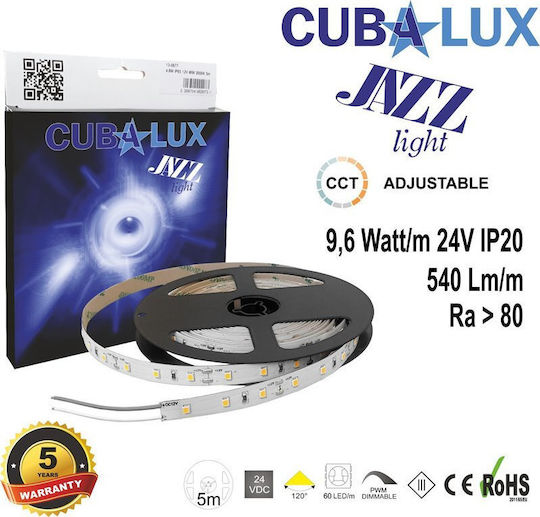 Cubalux LED Strip 24V Adjustable White Light 5m Type SMD2835