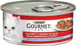 Purina Gourmet Nasses Katzenfutter für Katze in Dose mit Forelle und Lachs 4x195gr