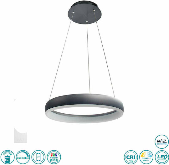 Wofi Clint Pendant Light Black 40cm