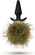 Blush Fur Pom Pom Anal Plug Brown 8.9cm