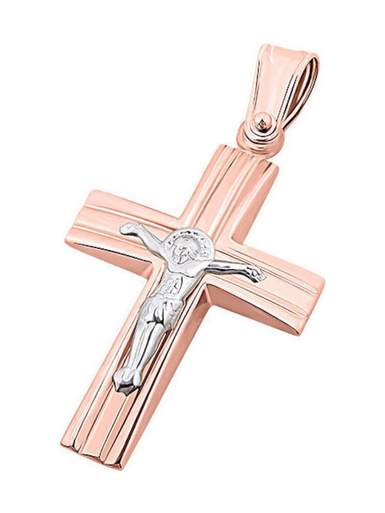 9K Pink gold men's cross, T04919