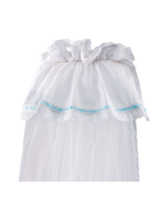 O Kosmos tou Morou Crib Mosquito Net made of Light Blue Tulles 540x180cm