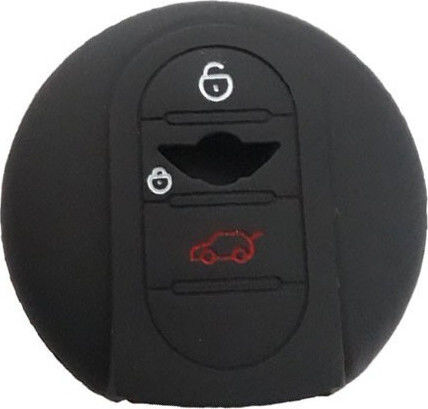 Silicone Car Key Cover Case with 3 Buttons for Mini Cooper Black