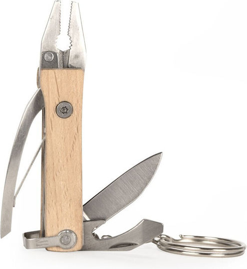 Kikkerland Mini Keychain Pliers Multitool Beige