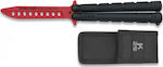 K25 Butterfly Knife Red with Blade made of Stainless Steel in Sheath