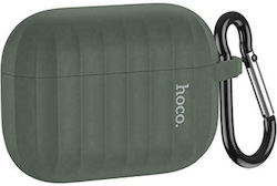 Hoco WB20 Fenix Liquid Θήκη Σιλικόνης με Γάντζο σε Πράσινο χρώμα για Apple AirPods Pro