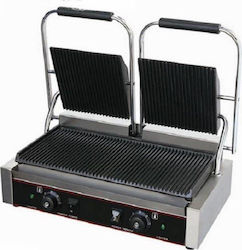 Karamco HEG-813E Commercial Double Sandwich Maker with Ribbed Top and Ribbed Bottom 4400W