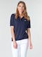 Lacoste Damen Polo Bluse Kurzarm Marineblau