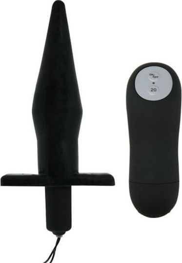 Baile Vibrating Plug Remote Control Wireless Anal Vibrator Black 16.5cm