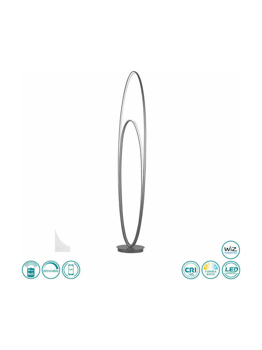 Wofi Collin LED Φωτιστικό Δαπέδου Υ144xΜ25εκ. 2200lm Ασημί
