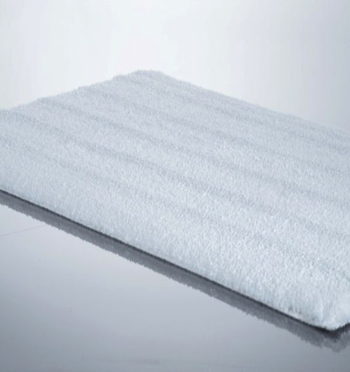 Sorema Badematte Synthetisch,Polyester/Cotton/Leather Rechteckig Stripe Weiß 60x100cm