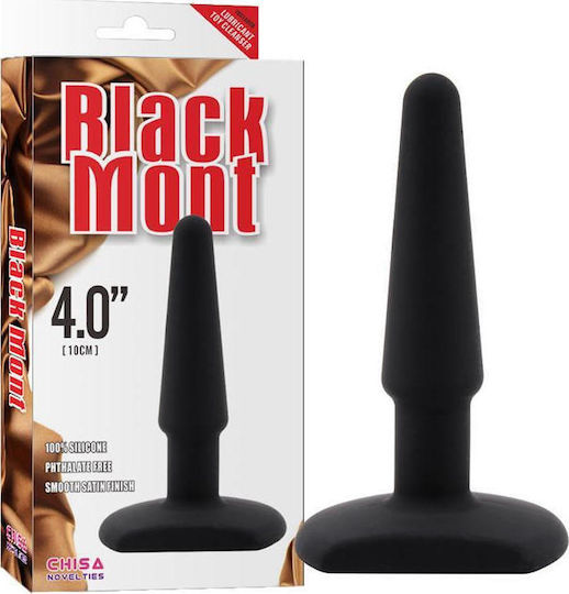 Chisa Novelties Black Mont Silicome Bute Plug Πρωκτική Σφήνα Black 10cm