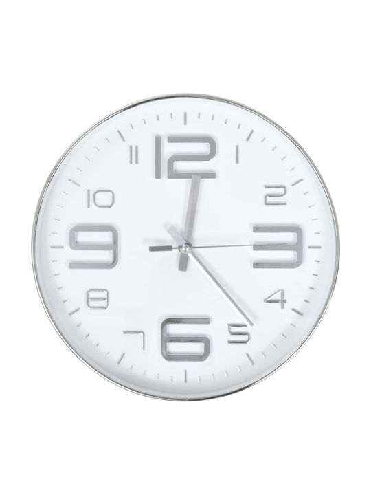 vidaXL Wall Clock Plastic White Ø30cm