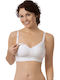 Carriwell Organic Cotton Maternity & Nursing Sports Bra with Clips White