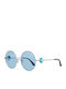 Victoria's Secret Women's Sunglasses with Silver Metal Frame and Light Blue Lens PK0006 16X