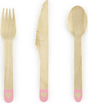 Wooden Cutlery Cutlery Hearts set of 18 pieces.