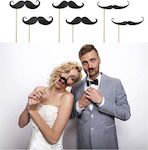 Χάρτινα Photobooth Props "Moustache" Μαύρο 6τεμ.