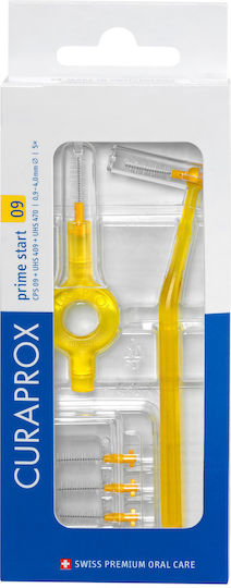 Curaprox CPS 09 Prime Start Spare Parts for Interdental Brushes with Handle 0.9mm Yellow 5 Pieces