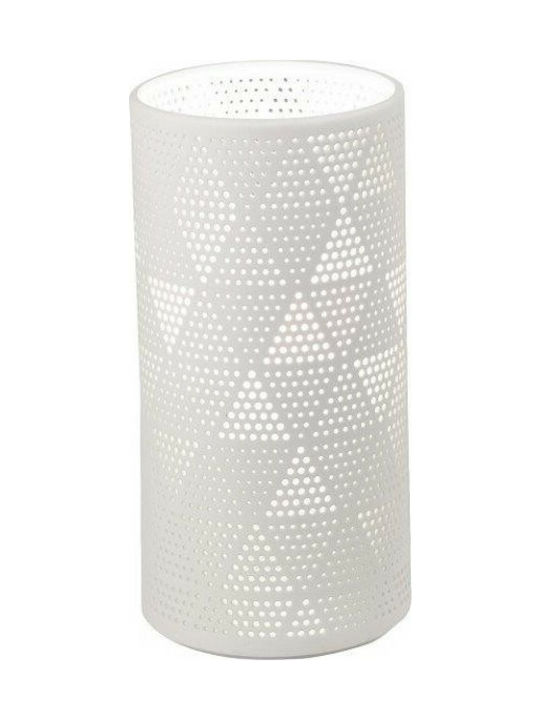 Fabas Luce Micol Ceramic Table Lamp for Socket E27 with White Shade and Base