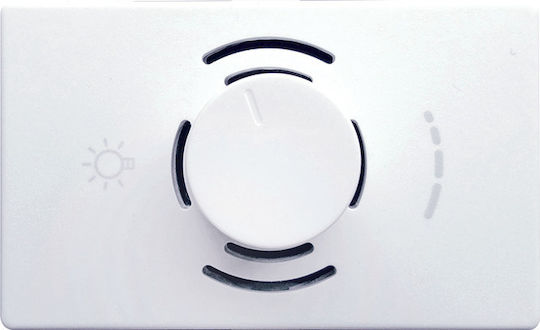 Elmark Lecce Χωνευτός Διακόπτης Dimmer με Πλαίσιο LED Περιστροφικός σε Λευκό Χρώμα