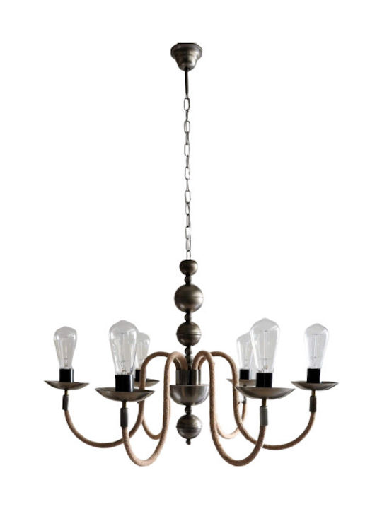 23 Home Νο.245-6 Chandelier with Rope Bronze 80cm