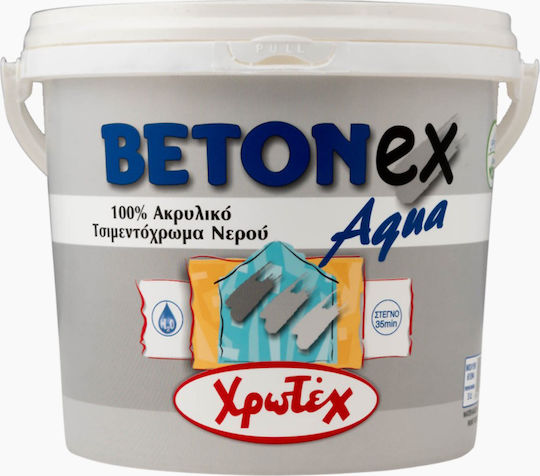 Χρωτέχ Betonex Aqua Τσιμεντόχρωμα Ακρυλικό Λευκό 3lt