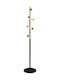 Liberta Wooden Coat Rack Black/ Natural Tree 35x35x172cm