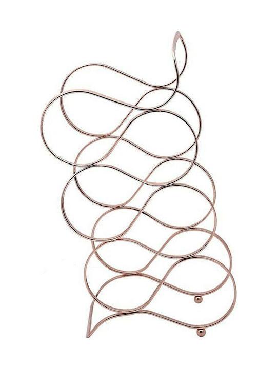 Espiel Gewellt Freistehend Flaschenhalter Metallisch für 7 Flaschen Bronze 18x15x35εκ.