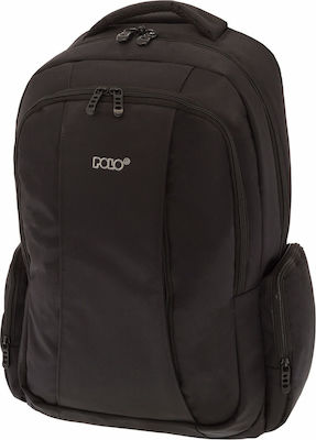 Polo Charger Σχολική Τσάντα Πλάτης Γυμνασίου - Λυκείου σε Μαύρο χρώμα Μ33 x Π17 x Υ49cm
