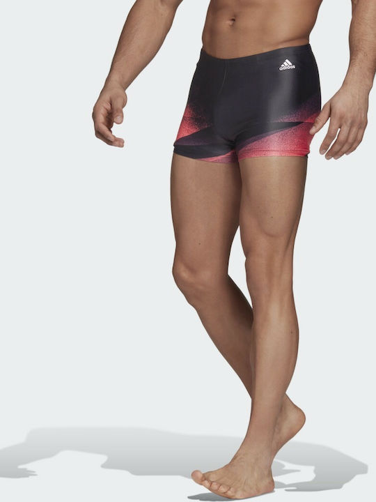 Adidas 3-Stripes Graphic Men's Swimwear Shorts Black with Patterns
