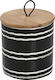 Espiel Vase General Use with Lid Ceramic Black 13.2x13.2x16.2cm