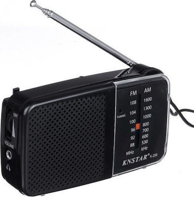 Knstar K-258 Radio de buzunar Negru