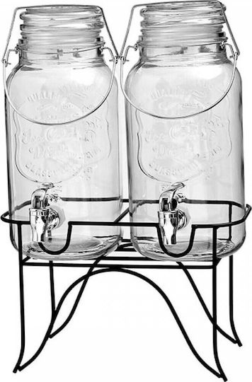 JK Home Decoration Distribuitor de băuturi De sticlă cu robinet 4lt