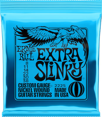 Ernie Ball Complete Set Nickel Wound String for Electric Guitar Slinky Extra 8-38