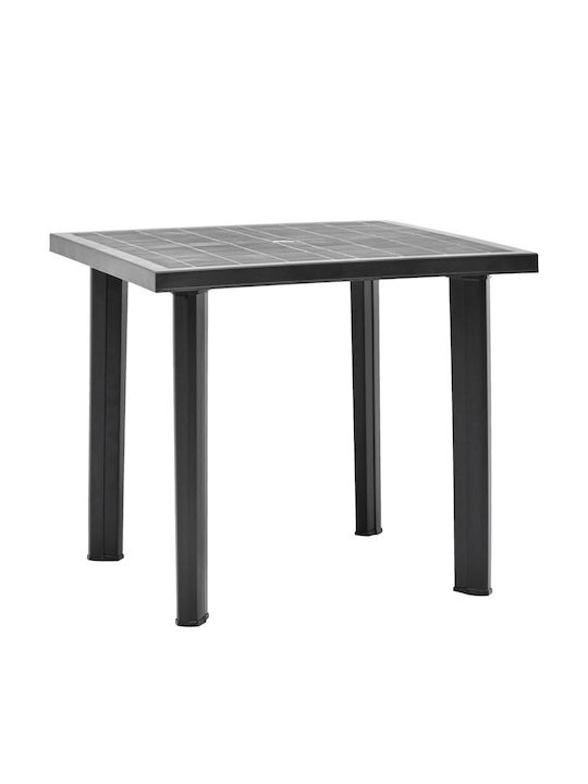 Outdoor Dinner Plastic Table Ανθρακί 80x75x72cm